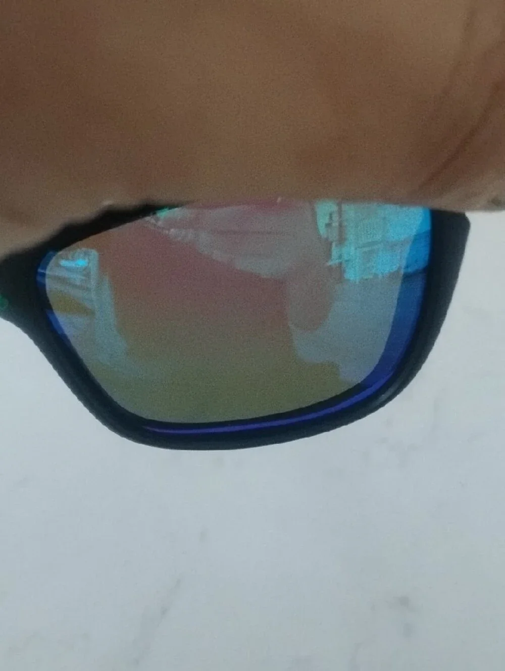 Oakley Matte Black Holbrook Sunglasses with Blue/Green Mirror Lenses
